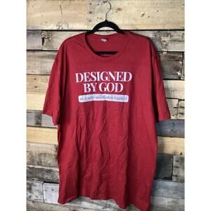 Unisex Designed By God Dark Red T Shirt Size 2XL